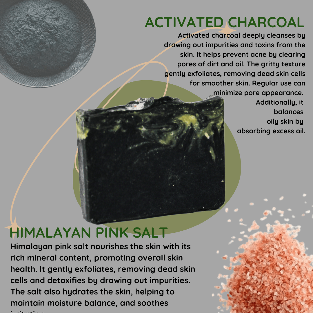 Activated Charcoal Himalayan Pink Salt Soap - EcoBerry