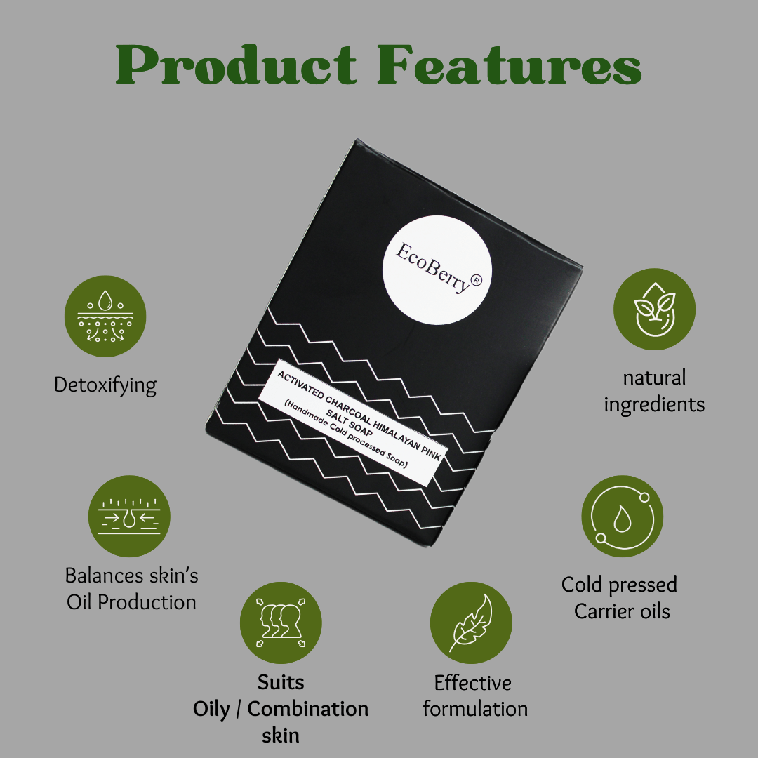 Activated Charcoal Himalayan Pink Salt Soap - EcoBerry
