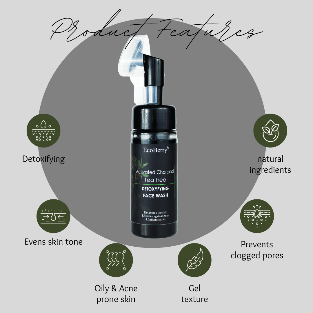 Activated Charcoal Tea tree Detoxifying Face Wash - EcoBerry
