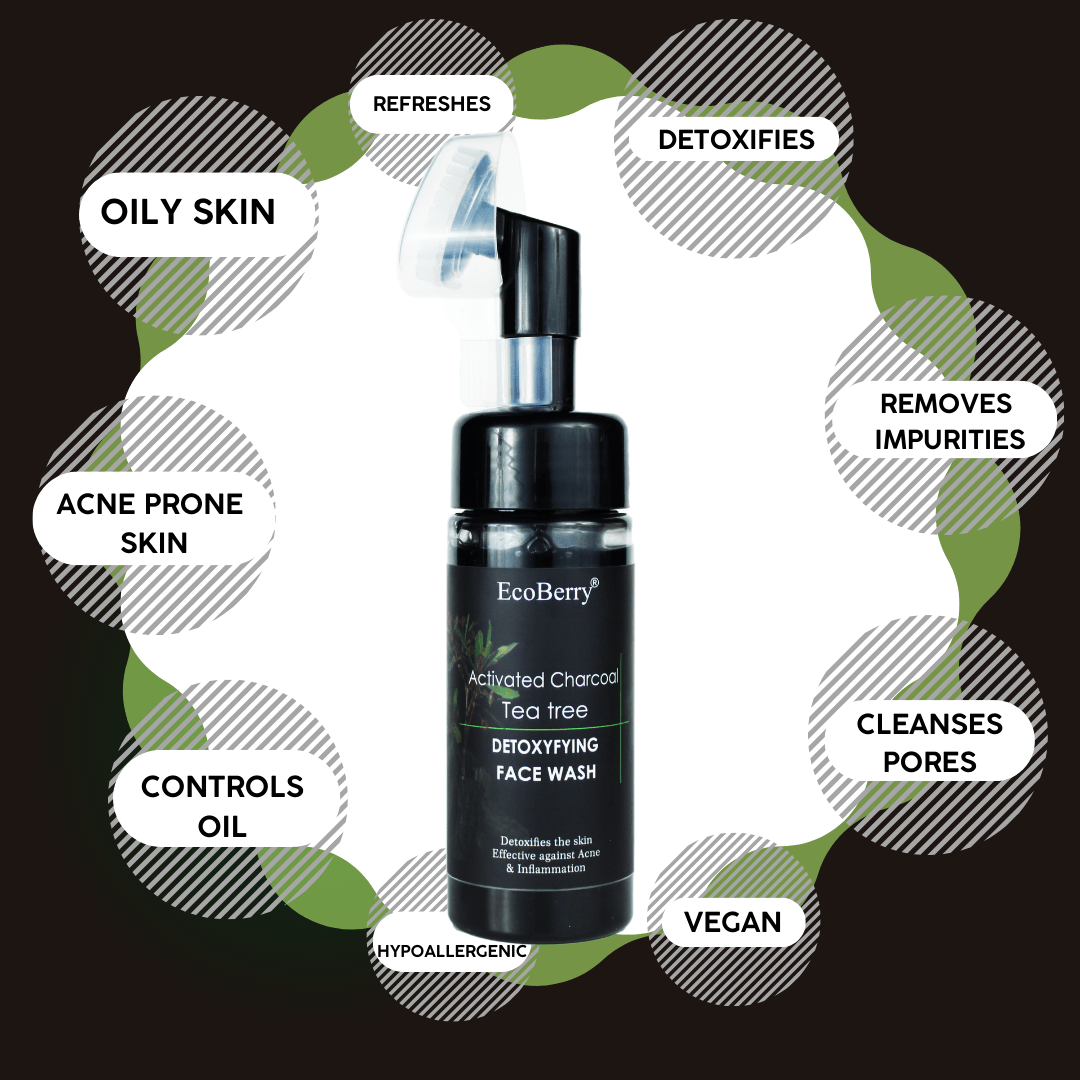 Activated Charcoal Tea tree Detoxifying Face Wash - EcoBerry