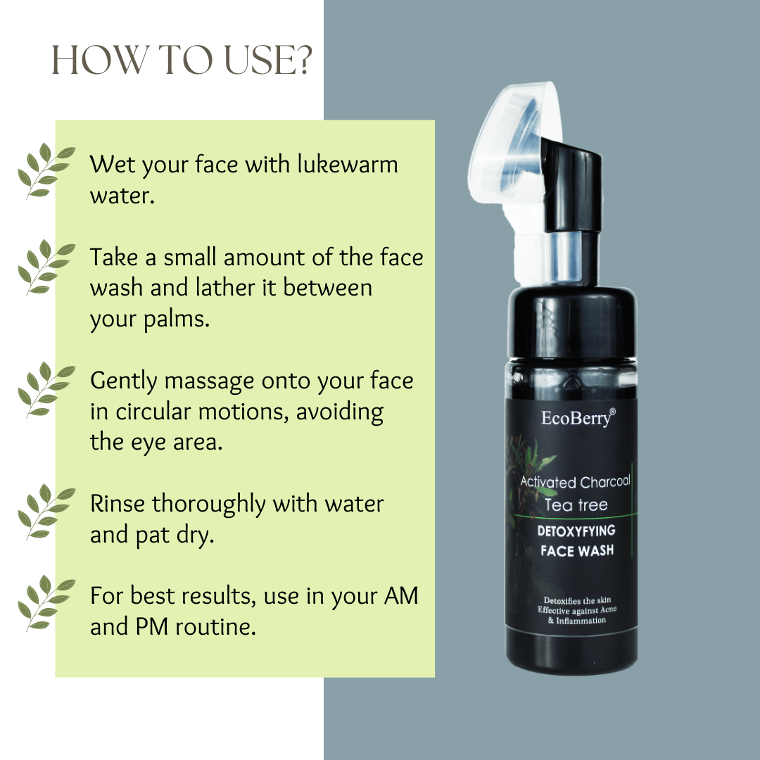 Activated Charcoal Tea tree Detoxifying Face Wash - EcoBerry