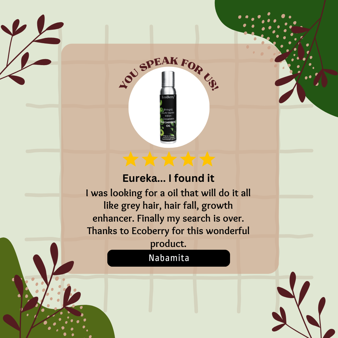 Bhringraj Curry Leaves Indian Gooseberry Hair Darkening Oil - EcoBerry - Review