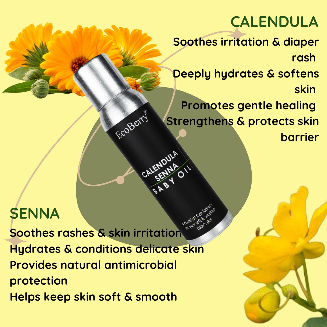 Calendula Senna Baby Oil - EcoBerry - Ingredients