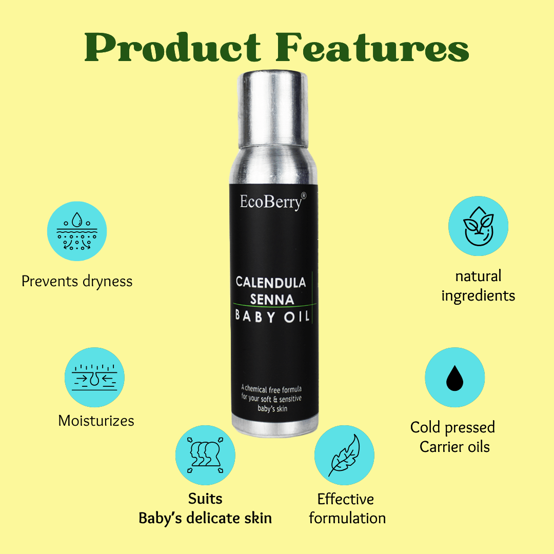 Calendula Senna Baby Oil - EcoBerry - Features