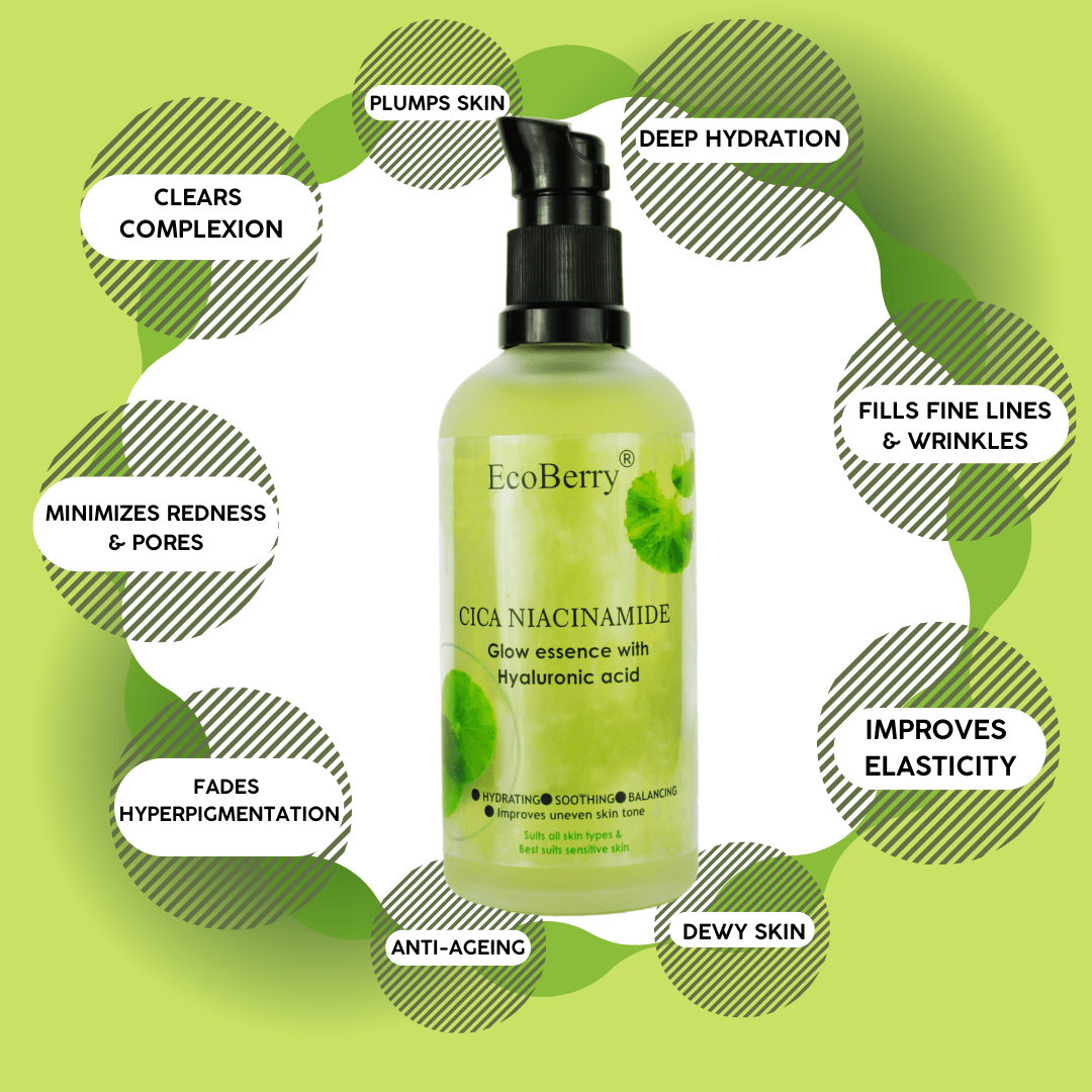 Centella Asiatica (CICA) Niacinamide Glow Essence With Hyaluronic Acid - EcoBerry