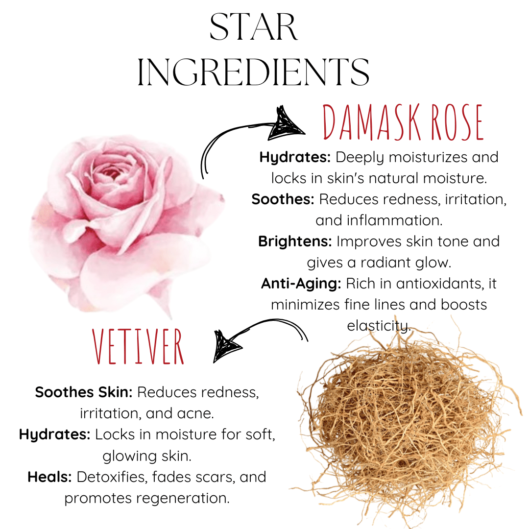 Damask Rose Vetiver Dusting Powder - EcoBerry
