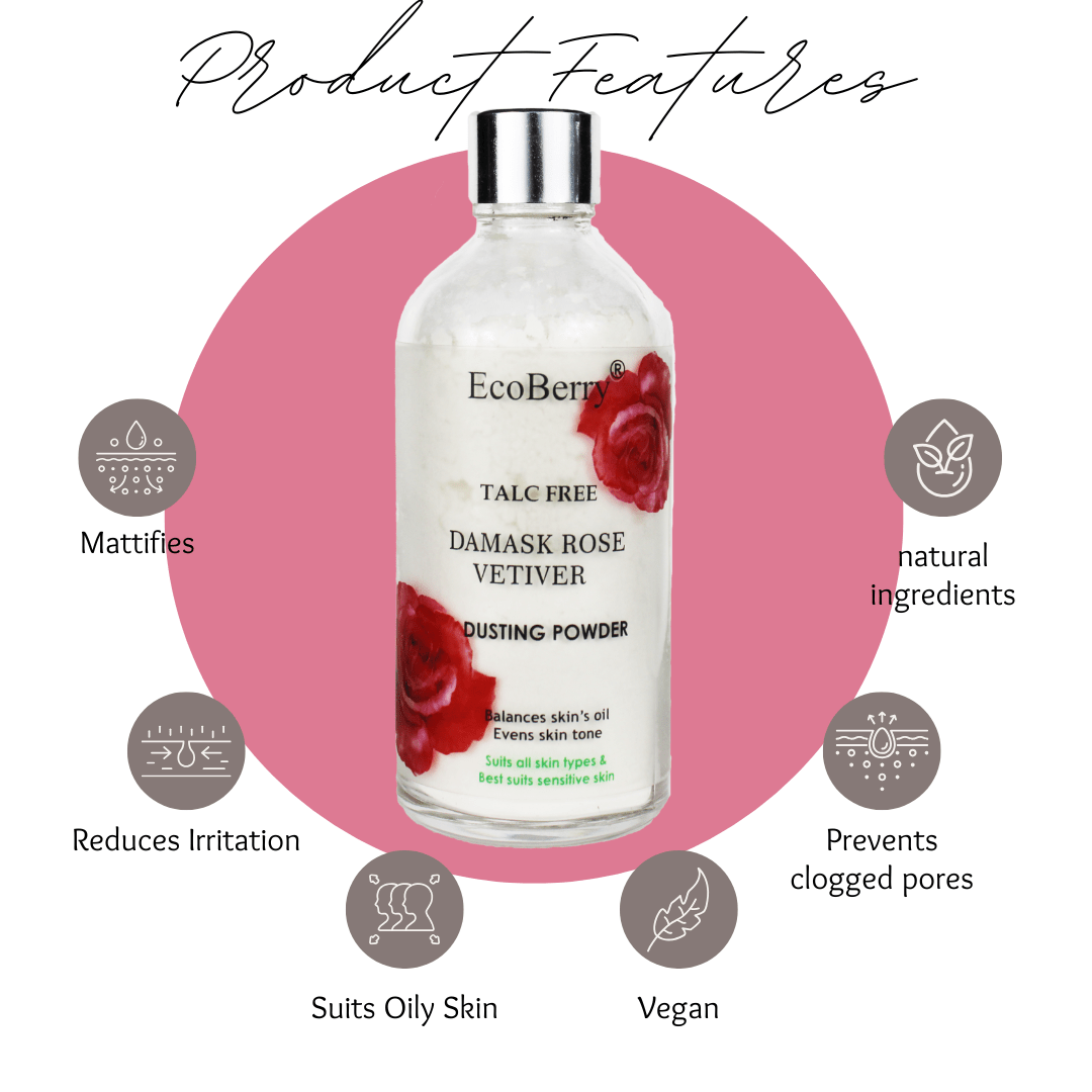 Damask Rose Vetiver Dusting Powder - EcoBerry
