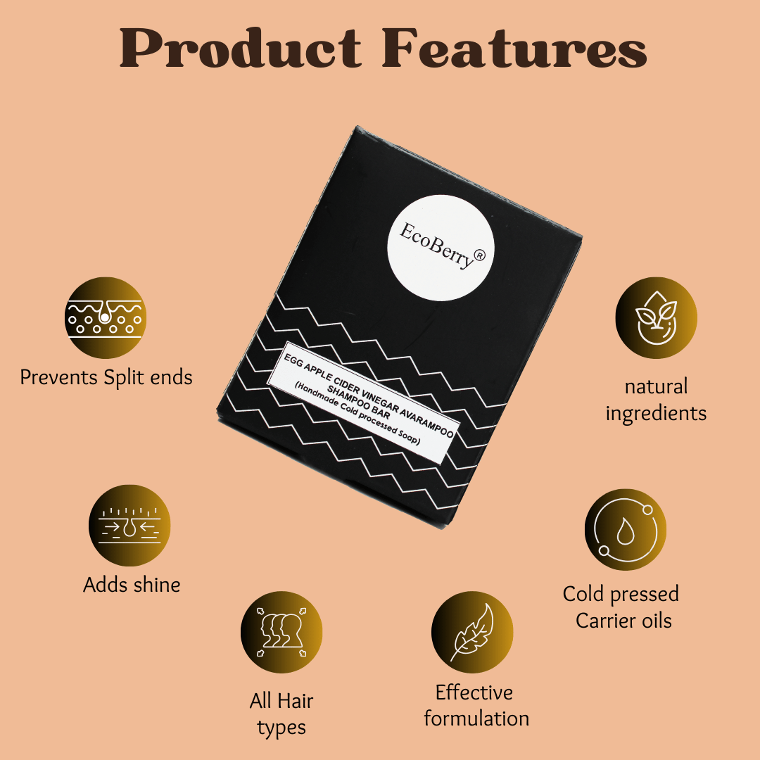 Egg Apple Cider Vinegar Senna Shampoo Bar - EcoBerry