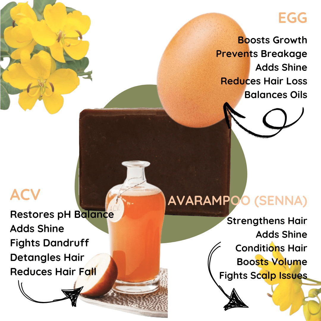 Egg Apple Cider Vinegar Senna Shampoo Bar - EcoBerry