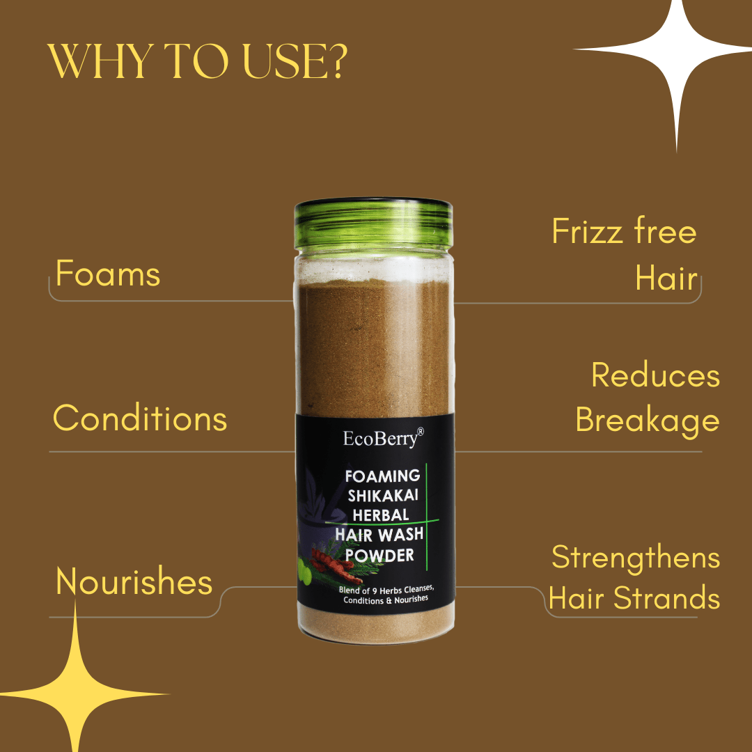 Foaming Shikakai Herbal Hair Wash Powder - EcoBerry - Uses
