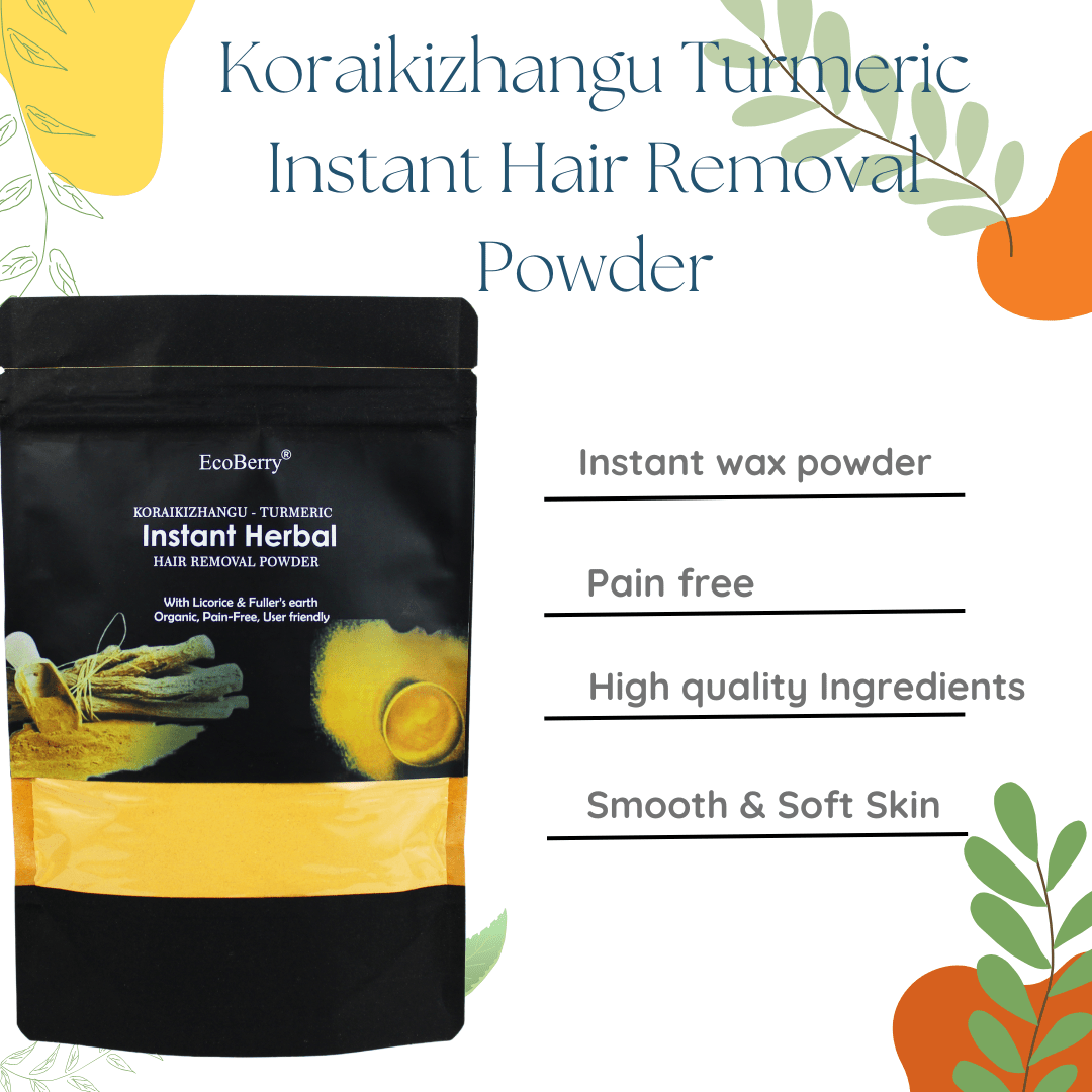 Koraikizhangu Wild Turmeric Instant Herbal Hair Removal Powder - EcoBerry