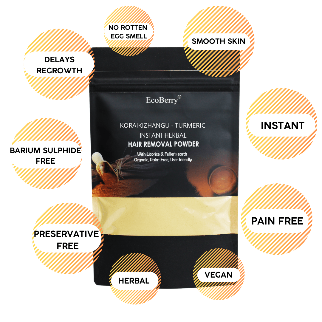 Koraikizhangu Wild Turmeric Instant Herbal Hair Removal Powder - EcoBerry
