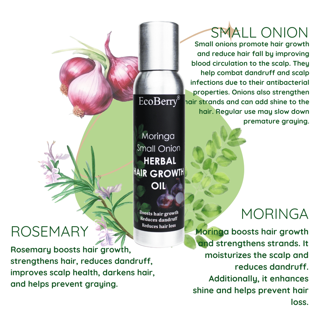 Moringa Small Onion Herbal Hair Growth Oil - EcoBerry
