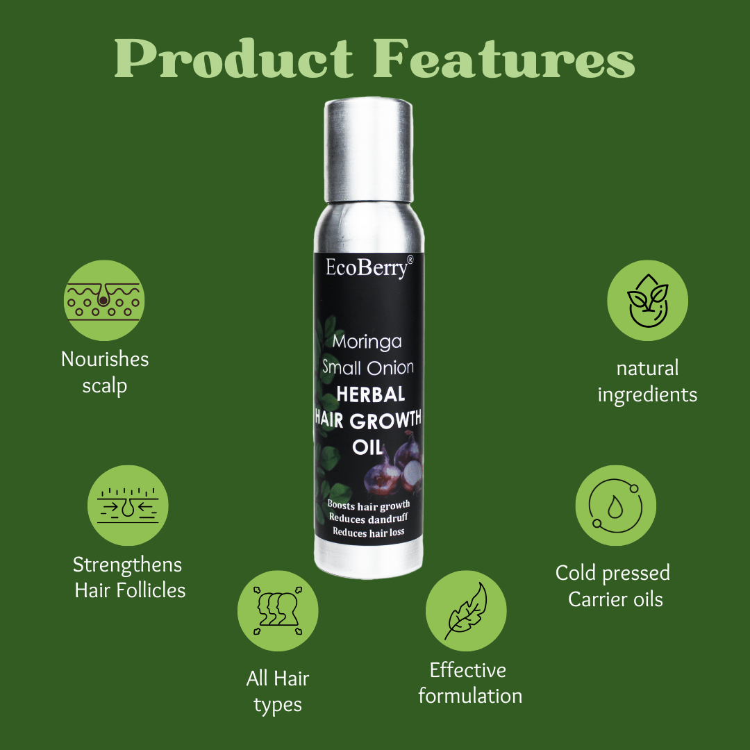 Moringa Small Onion Herbal Hair Growth Oil - EcoBerry