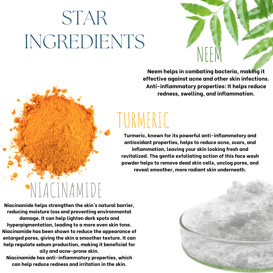 Neem Turmeric Face Wash Powder - EcoBerry