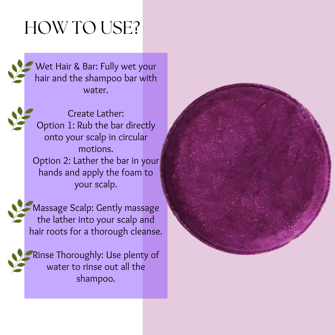 No No Dandruff Solid Shampoo Bar - EcoBerry - Usage Instructions