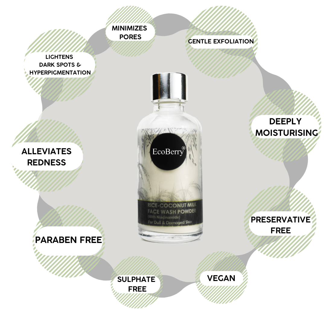 Rice Coconut Milk Face Wash Powder - EcoBerry - Benefits