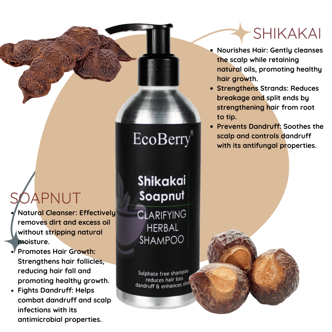 Shikakai Soapnut Herbal Shampoo - EcoBerry