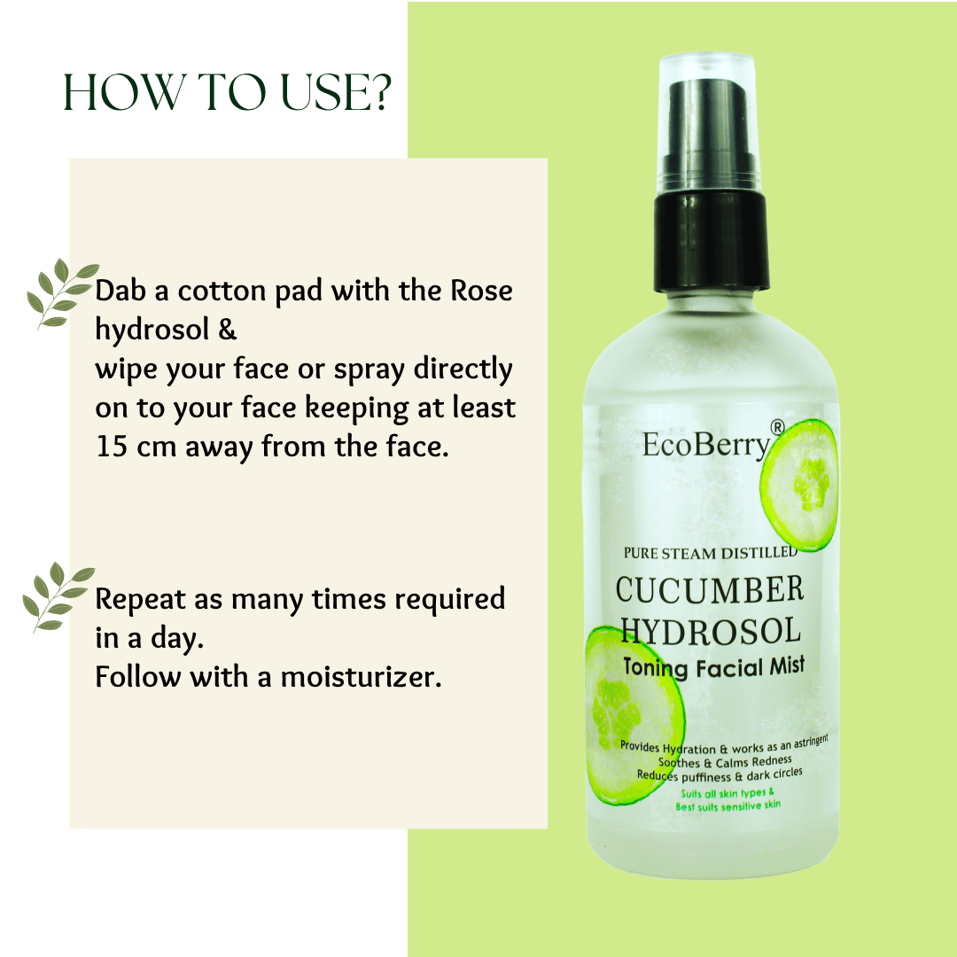 Steam Distilled Cucumber Hydrosol Toning Mist - EcoBerry
