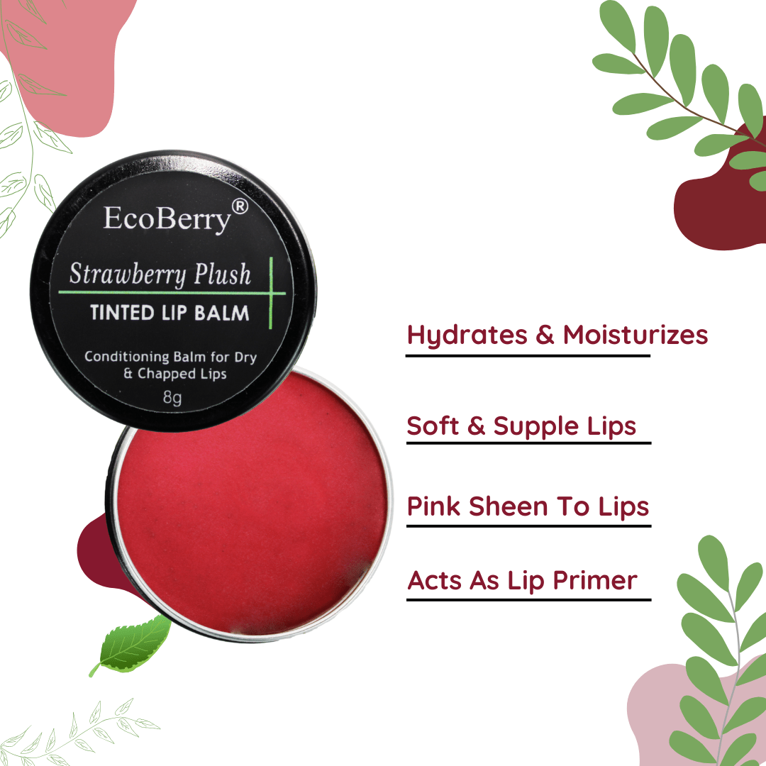 Strawberry Plush Tinted Lip Balm - EcoBerry - Uses