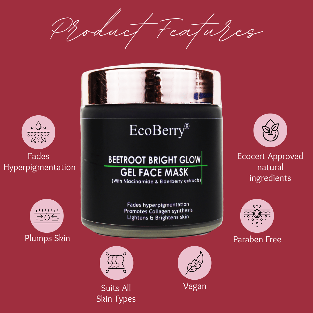 Beetroot Bright Glow Gel Face Mask - EcoBerry