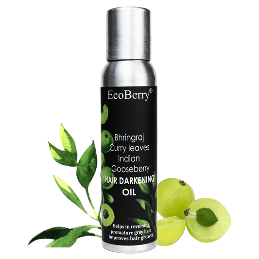 Bhringraj Curry Leaves Indian Gooseberry Hair Darkening Oil - EcoBerry