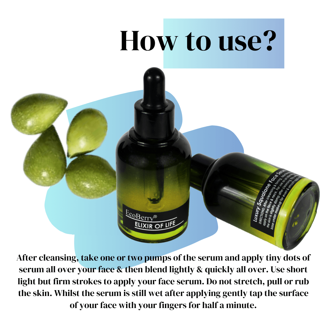 Elixir Of Life Luxury Face serum - EcoBerry - Usage Instructions