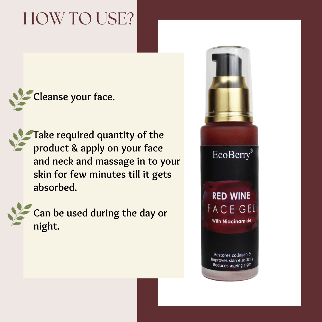 Red Wine Face Gel - EcoBerry - Usage Instructions