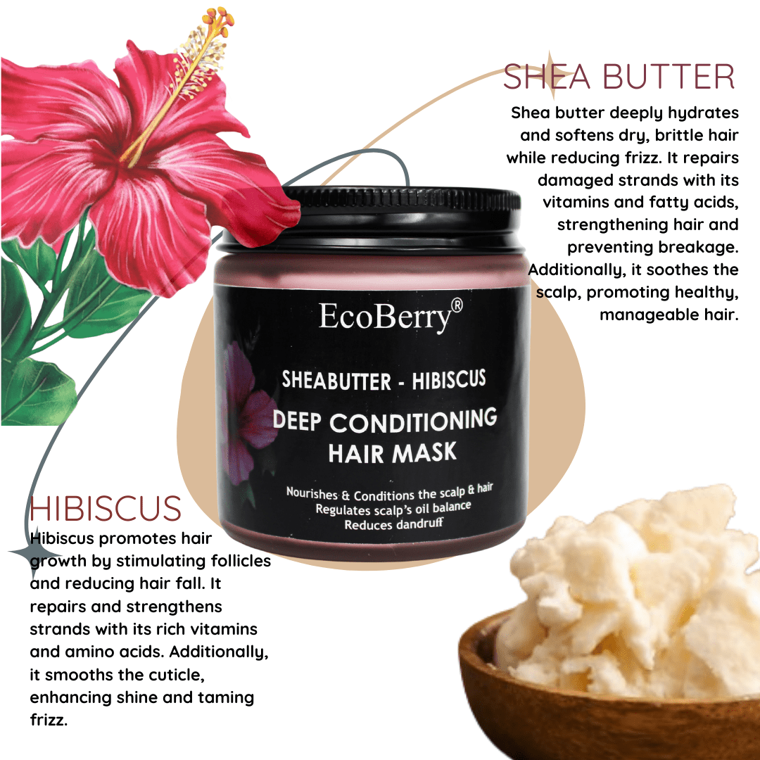 Shea Butter Hibiscus (Sheabiscus) Deep Conditioning Hair Mask - EcoBerry