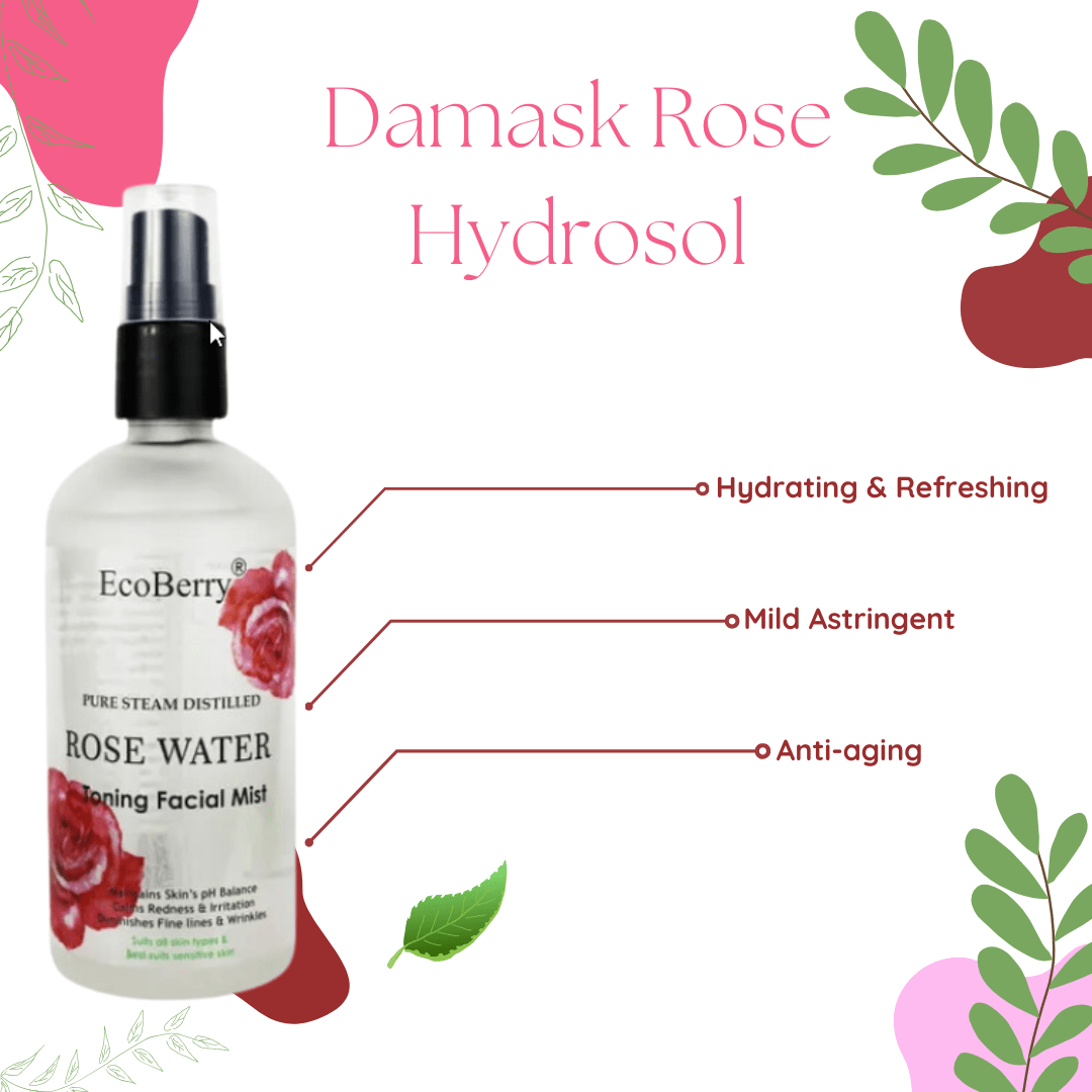 Steam Distilled Rose Water Toning Facial Mist - EcoBerry - Features