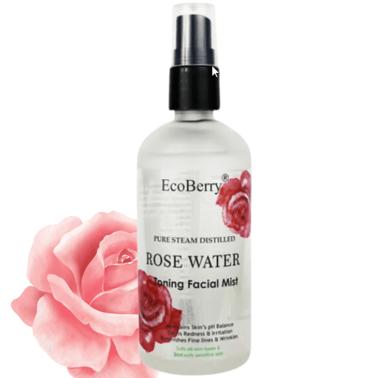 Steam Distilled Rose Water Toning Facial Mist - EcoBerry
