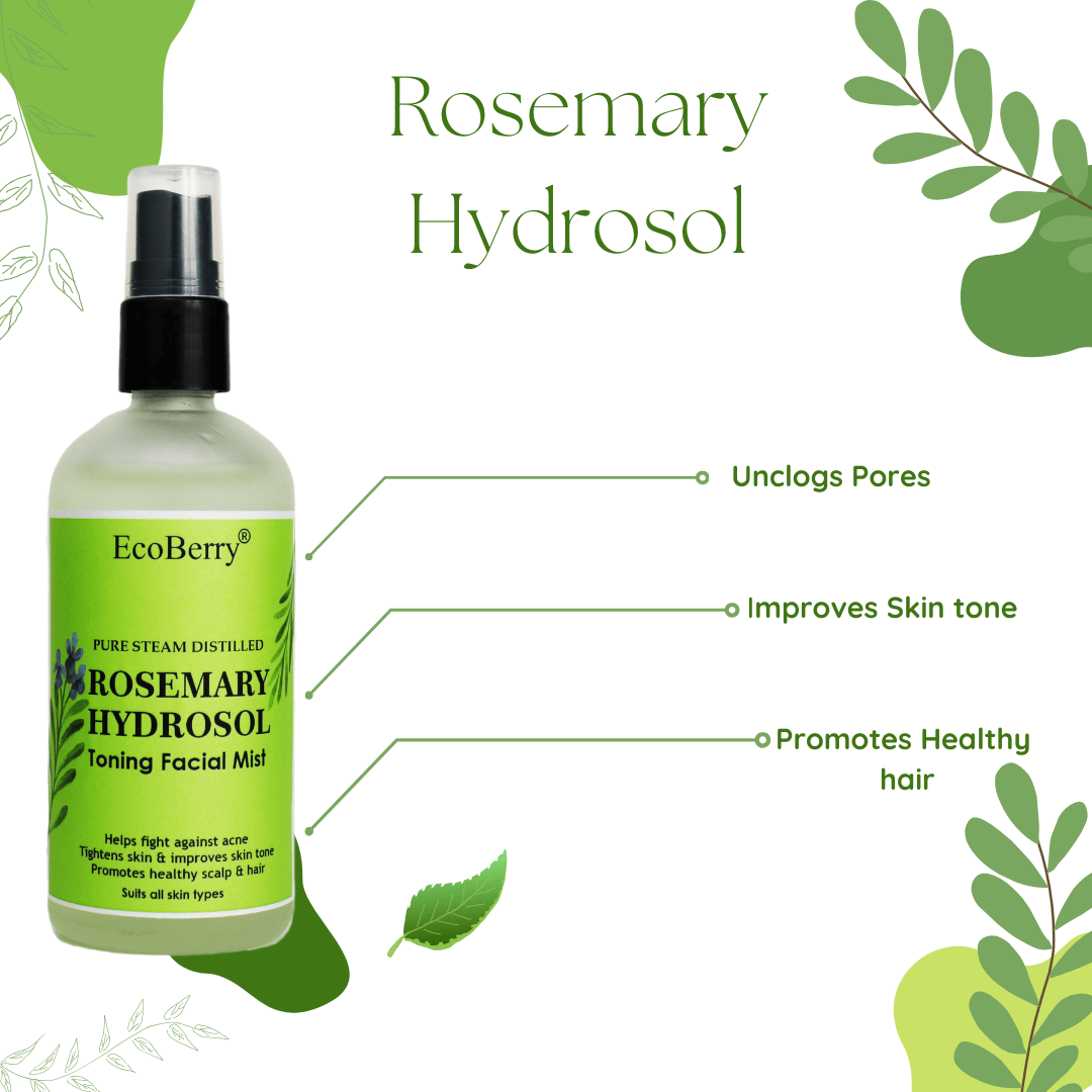Steam Distilled Rosemary Hydrosol Toning Mist - EcoBerry