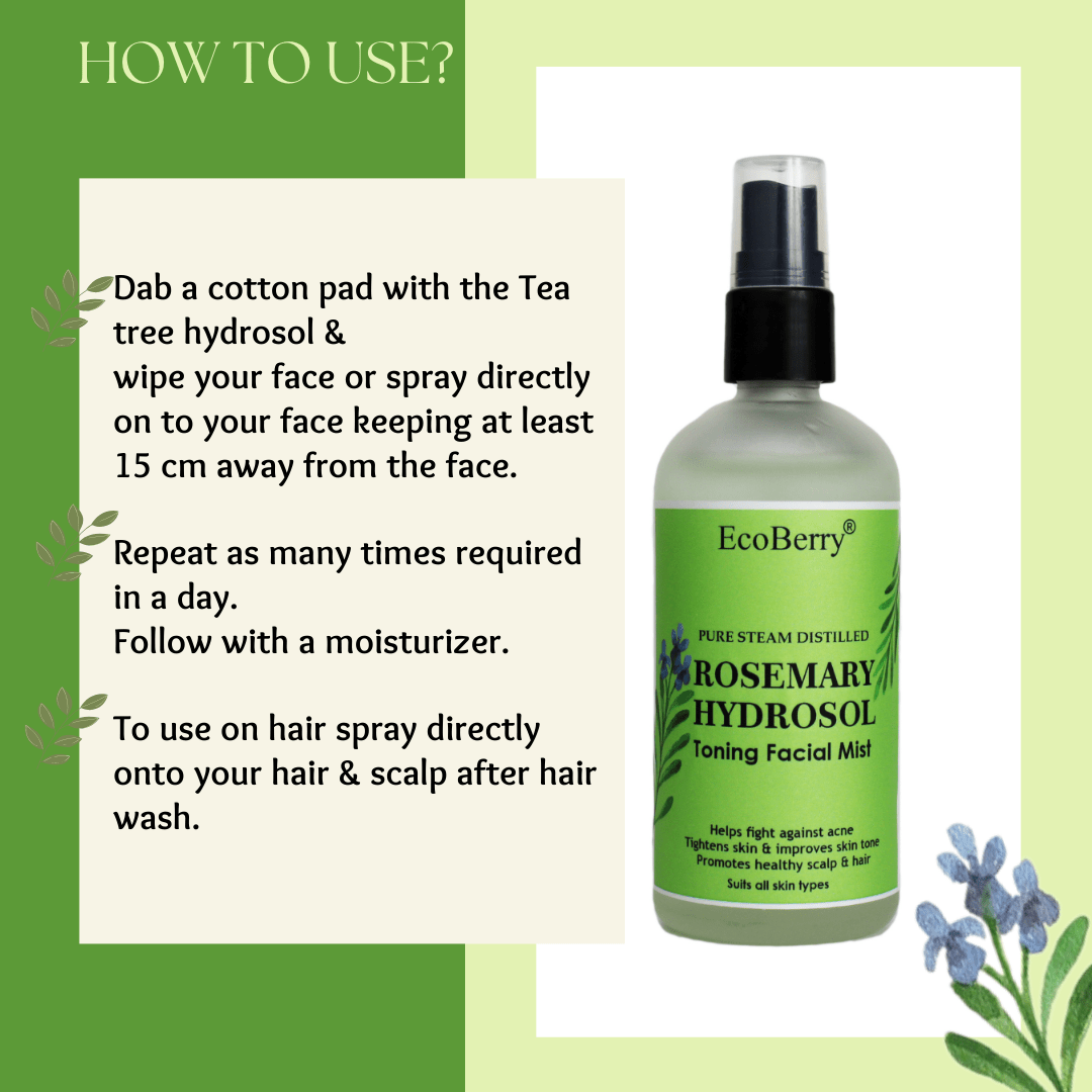 Steam Distilled Rosemary Hydrosol Toning Mist - EcoBerry