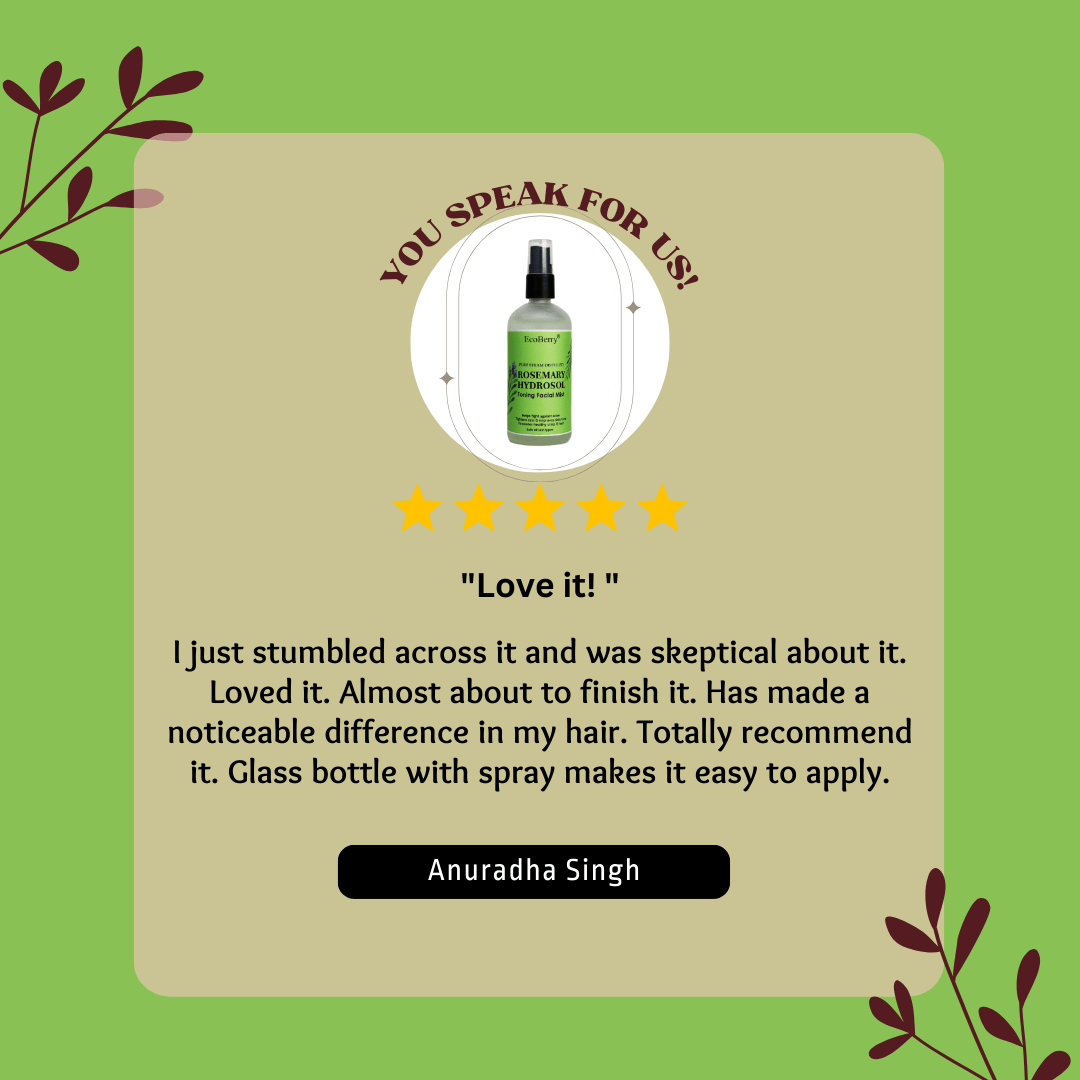 Steam Distilled Rosemary Hydrosol Toning Mist - EcoBerry