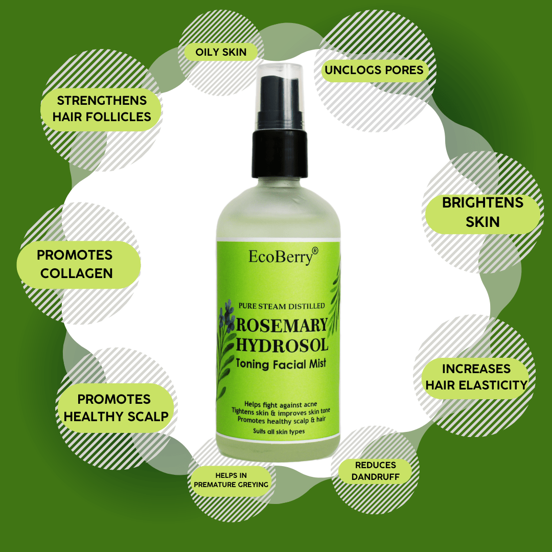 Steam Distilled Rosemary Hydrosol Toning Mist - EcoBerry