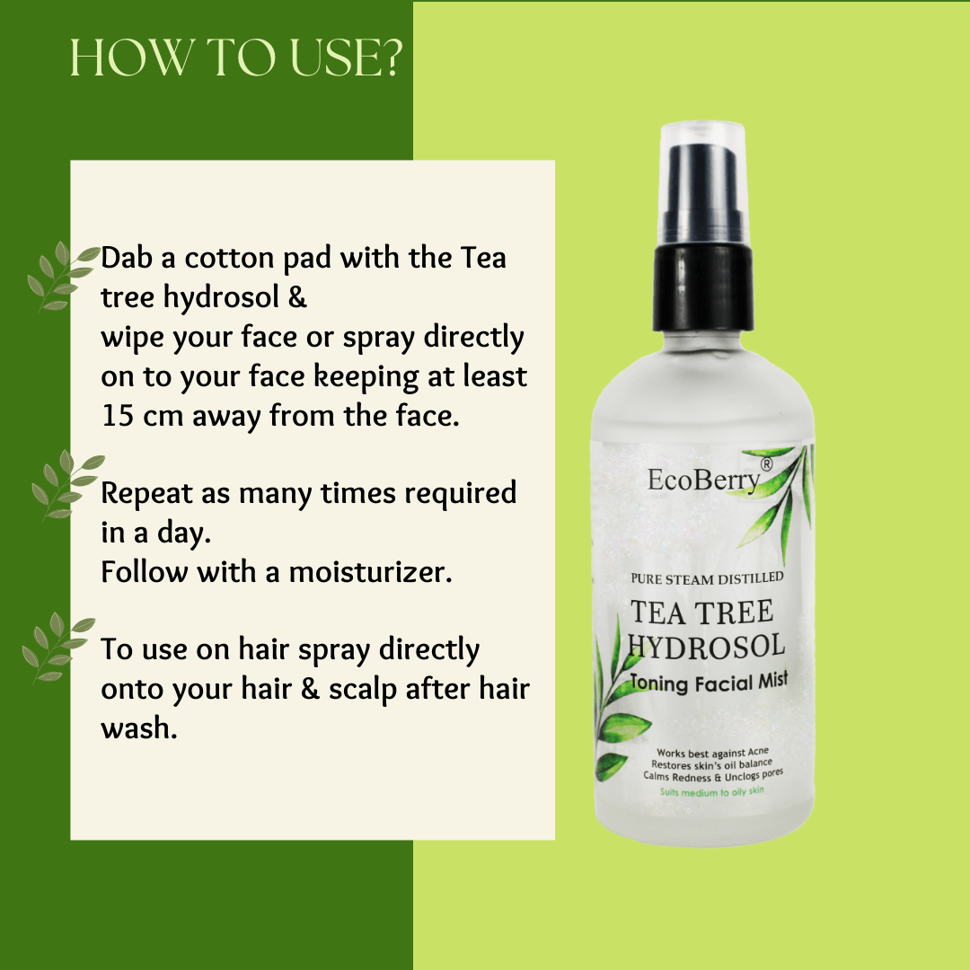 Steam Distilled Tea tree Hydrosol Toning Mist - EcoBerry
