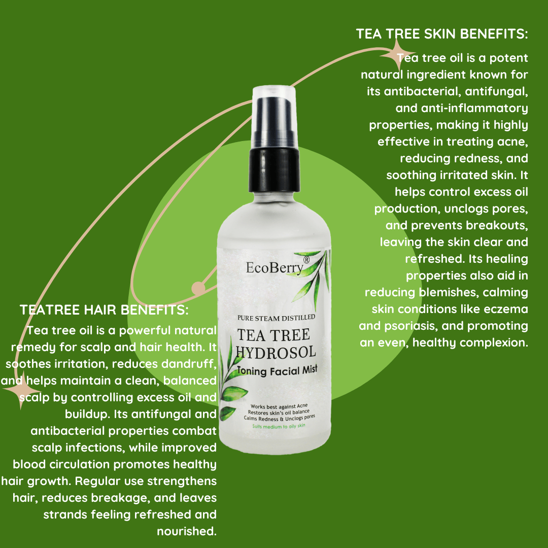 Steam Distilled Tea tree Hydrosol Toning Mist - EcoBerry