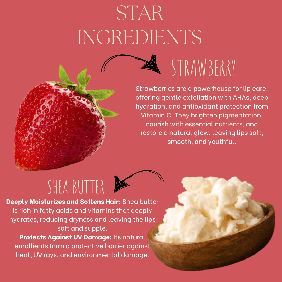 Strawberry Plush Tinted Lip Balm - EcoBerry - Ingredients